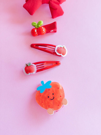 Strawberry Puffy Bow Set