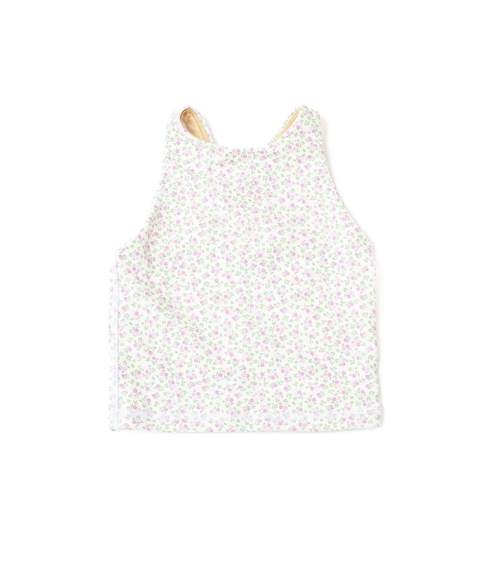 active tank, cottage floral lilac