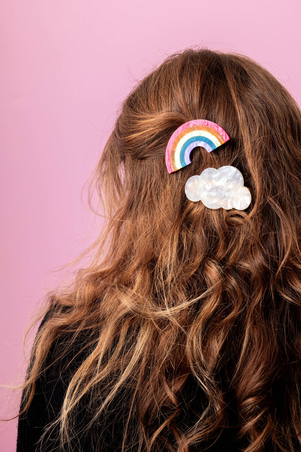 Hair Clip Set | Rainbow + Cloud