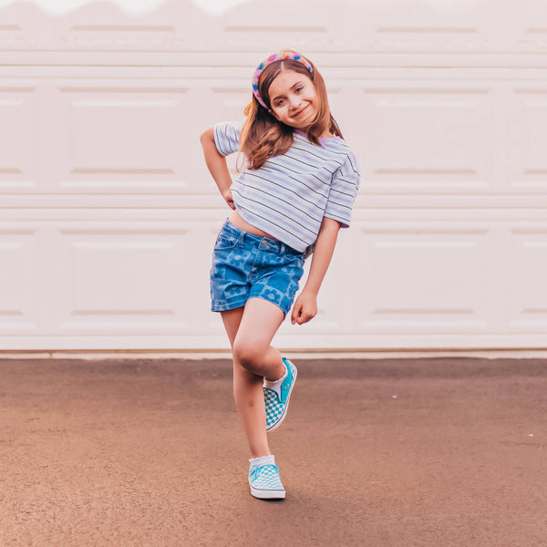 Kid's Padded Rhinestone Headband | Rainbow Hearts