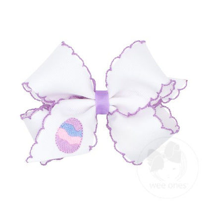 Medium Embroidered Grosgrain Bow | Easter Egg