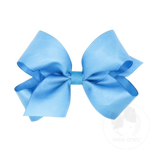 Medium Taffeta Hair Bow | Blue