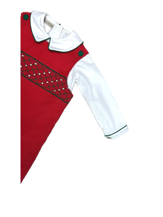 Christmas Classic Red Cord Overall Set