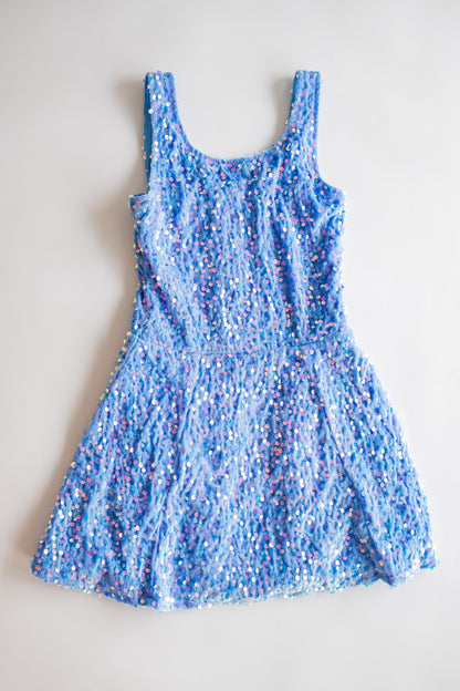 Velvet Sequin Dress | Blue