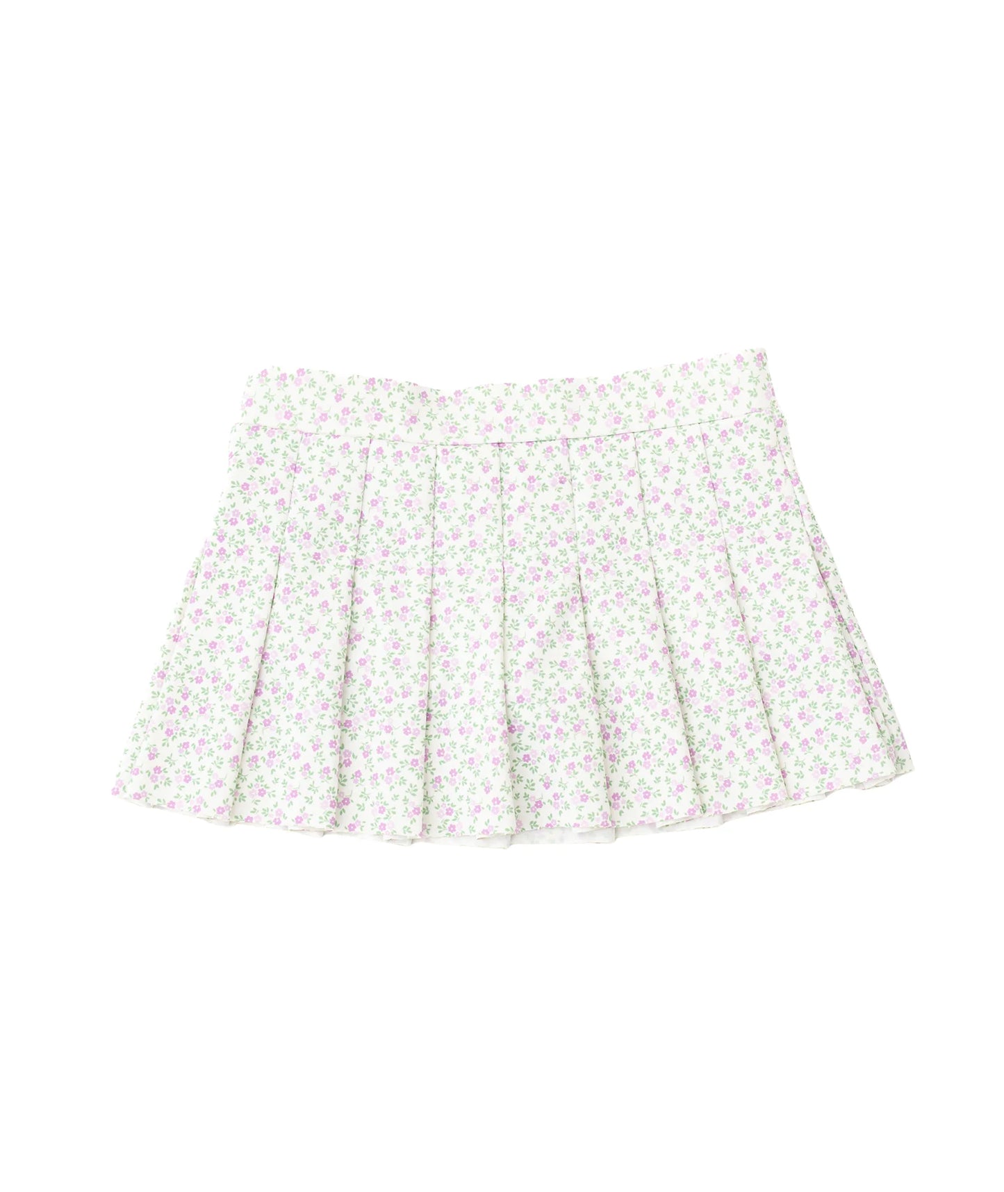 pleated active skirt , cottage floral lilac
