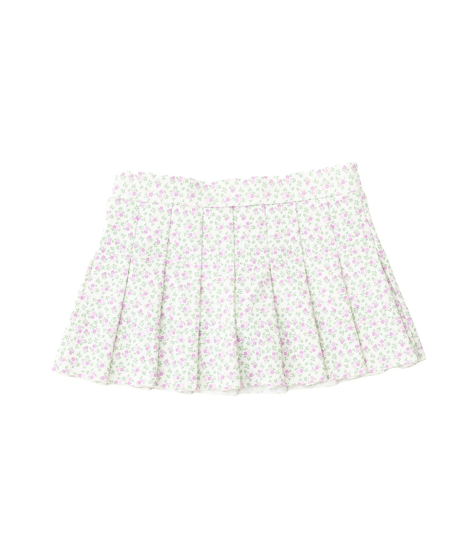pleated active skirt , cottage floral lilac