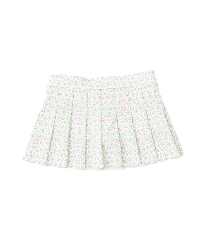 pleated active skirt , cottage floral lilac