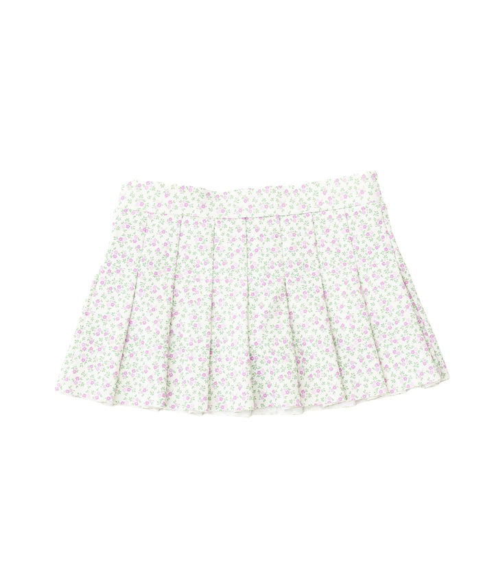 pleated active skirt , cottage floral lilac