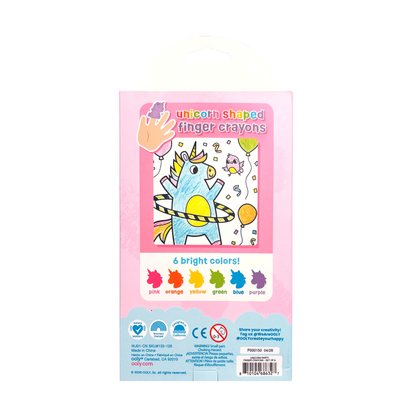 Unicorn Party Finger Crayons - Set of 6