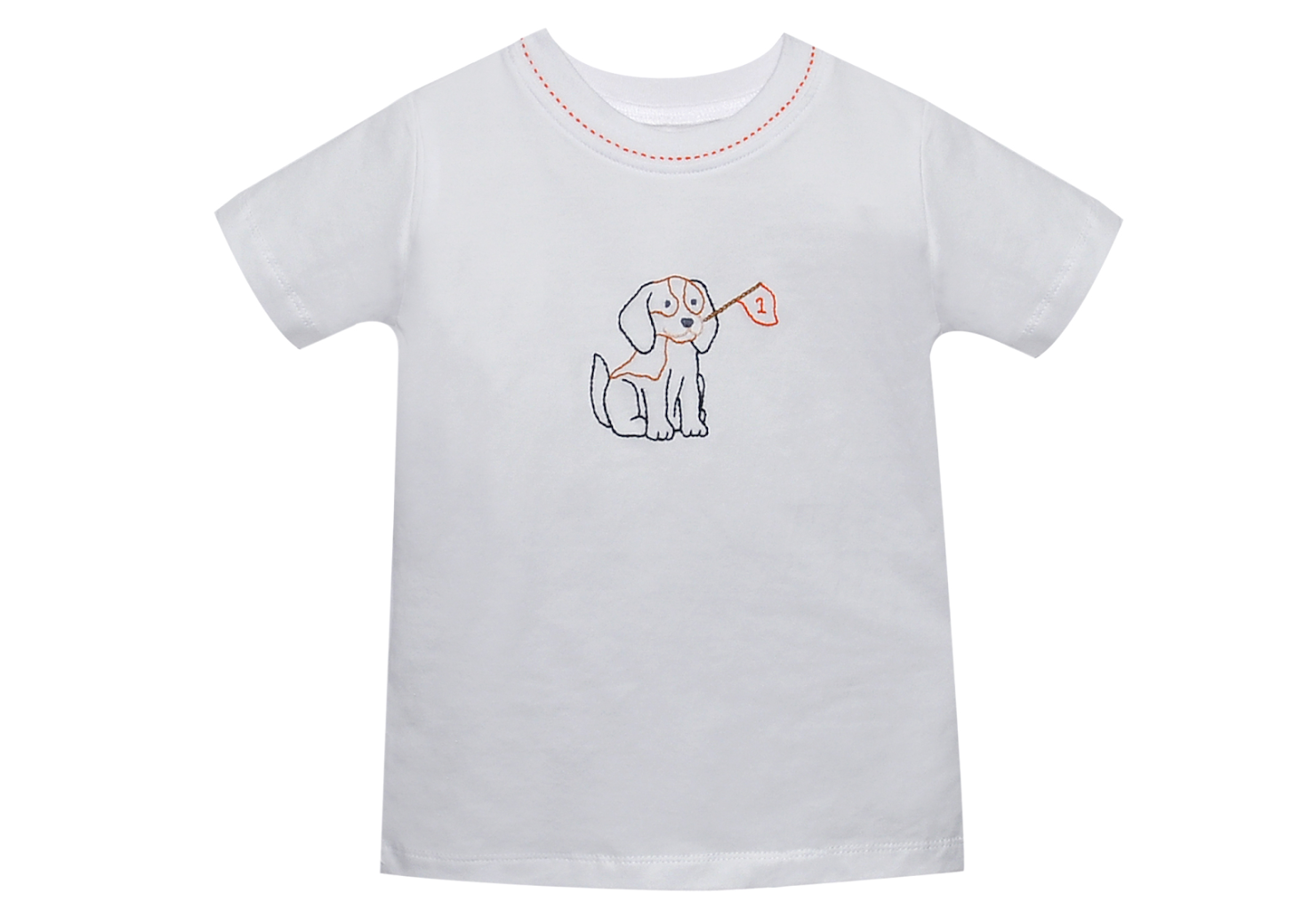 Hound Dog w/Flag Orange & White T-Shirt