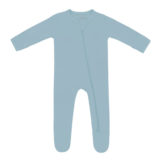 Kyte Baby Zippered Bamboo Footie | Dusty Blue