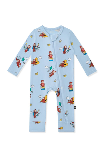 Kyte Baby Zippered Bamboo Romper | Curious George
