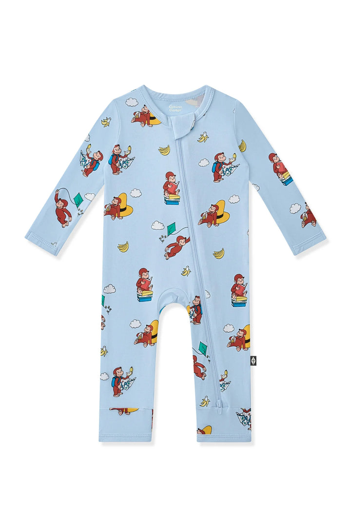 Kyte Baby Zippered Bamboo Romper | Curious George