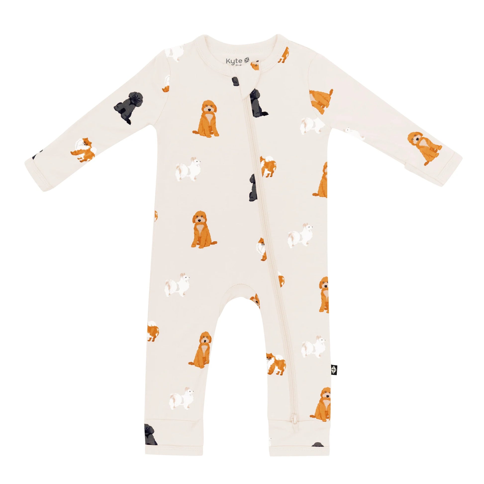 Kyte Baby Zippered Bamboo Romper | Fluffy Dog