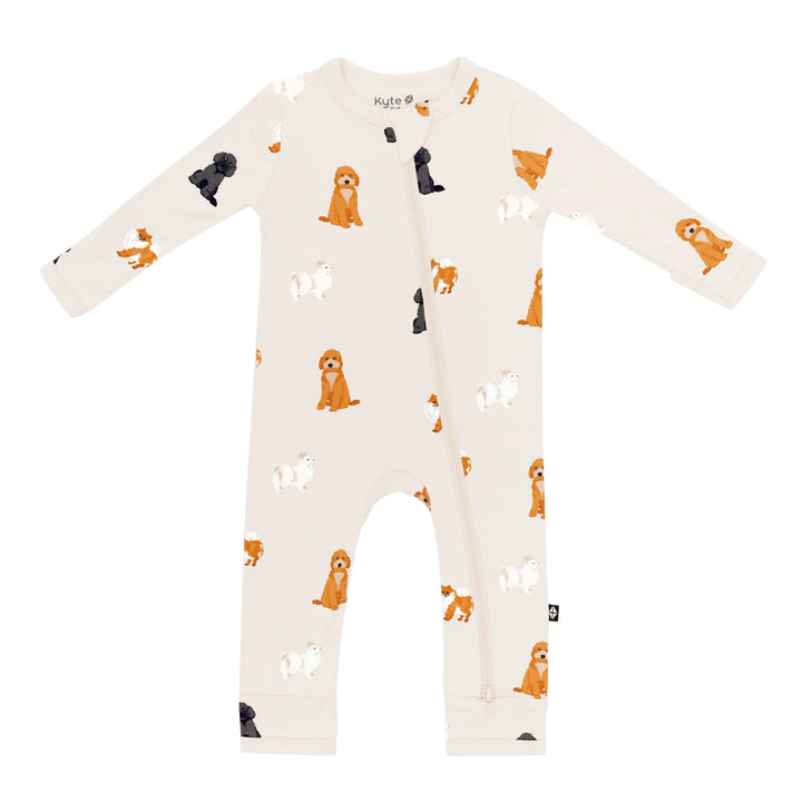 Kyte Baby Zippered Bamboo Romper | Fluffy Dog