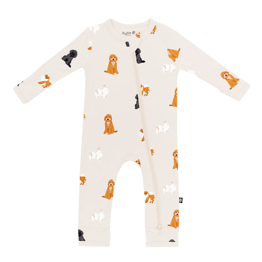 Kyte Baby Zippered Bamboo Romper | Fluffy Dog