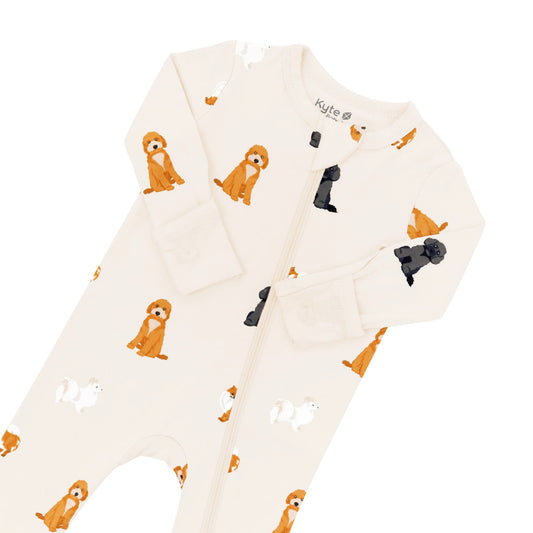 Kyte Baby Zippered Bamboo Romper | Fluffy Dog
