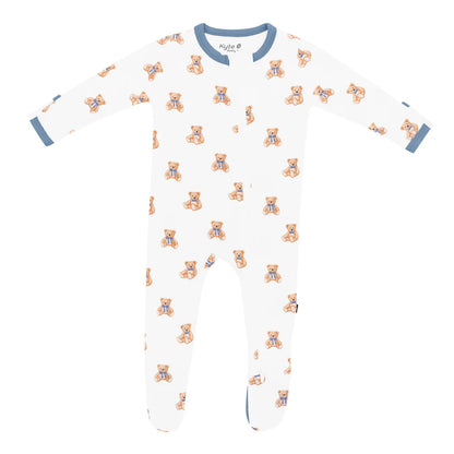 Kyte Baby Zippered Bamboo Footie | Teddy Bear