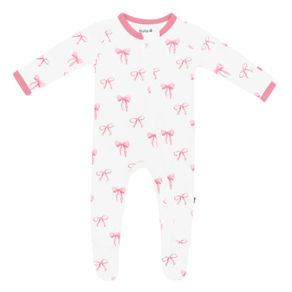 Kyte Baby Zippered Bamboo Footie | Bow