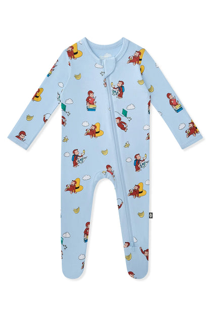 Kyte Baby Zippered Bamboo Footie | Curious George
