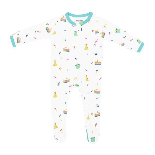 Kyte Baby Zippered Bamboo Footie | Cloud Party