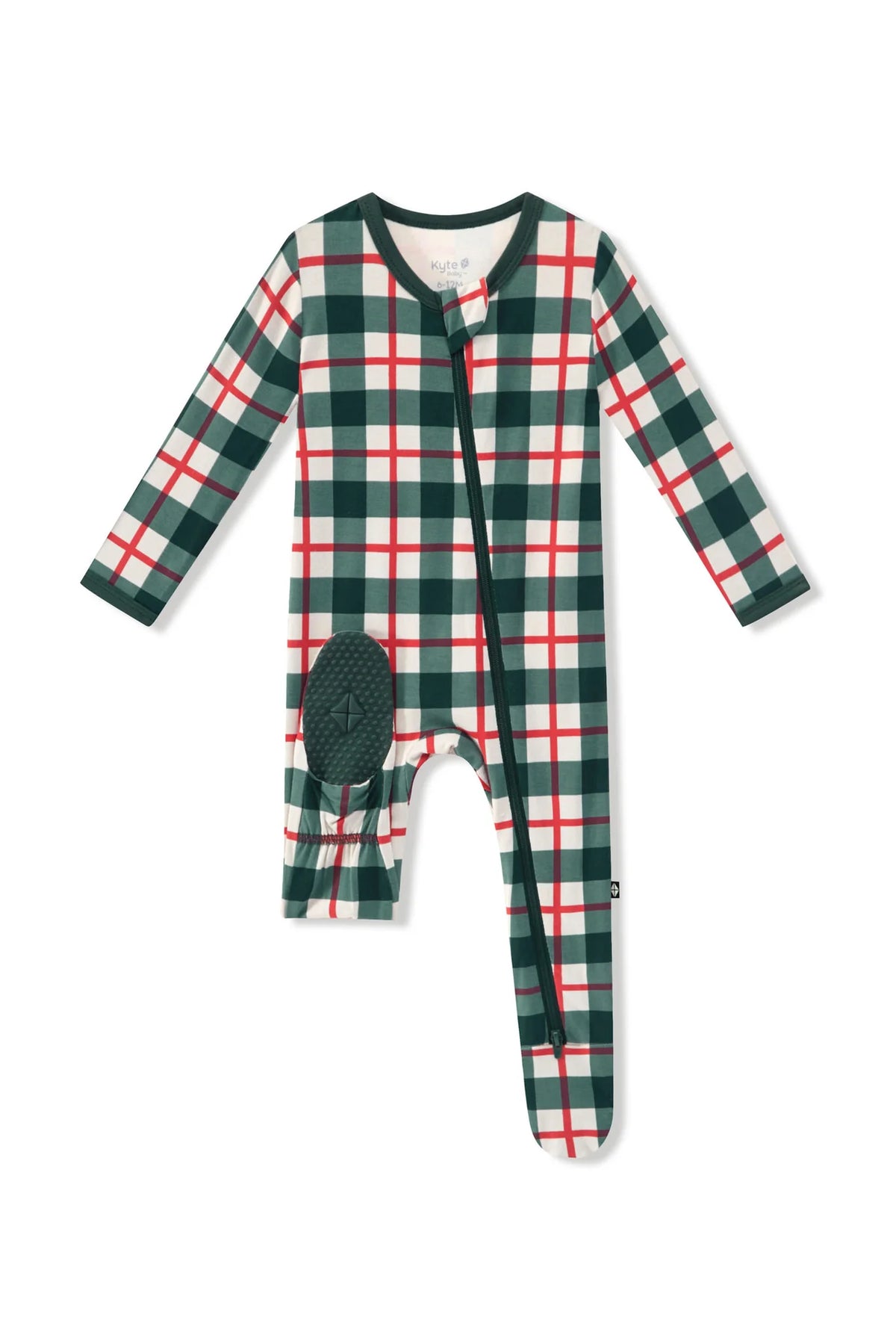 Kyte Baby Zippered Bamboo Footie | Holiday Plaid