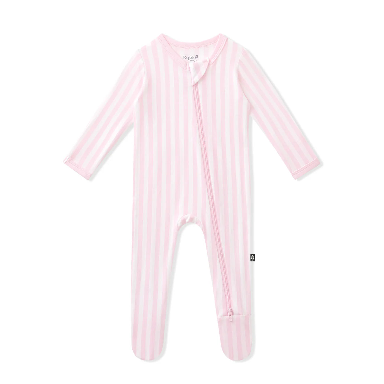 Kyte Baby Zippered Bamboo Footie | Sakura Stripe