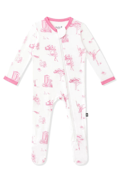 Kyte Baby Zippered Bamboo Footie | Toile Ballet