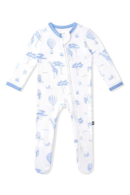 Kyte Baby Zippered Bamboo Footie | Toile Safari