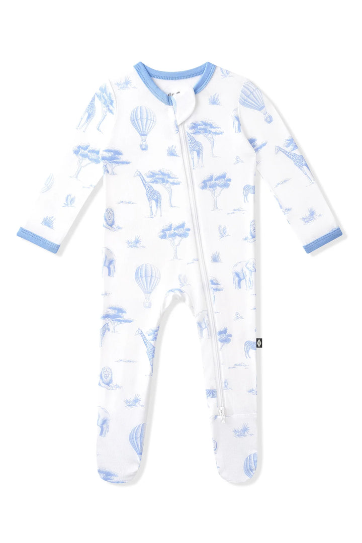 Kyte Baby Zippered Bamboo Footie | Toile Safari