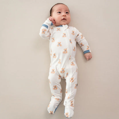 Kyte Baby Zippered Bamboo Footie | Teddy Bear