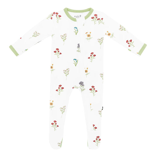 Kyte Baby Zippered Bamboo Footie | Wildflower
