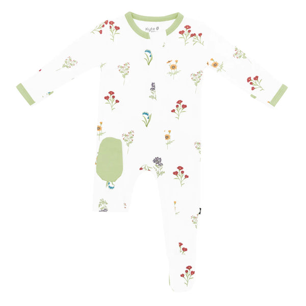 Kyte Baby Zippered Bamboo Footie | Wildflower
