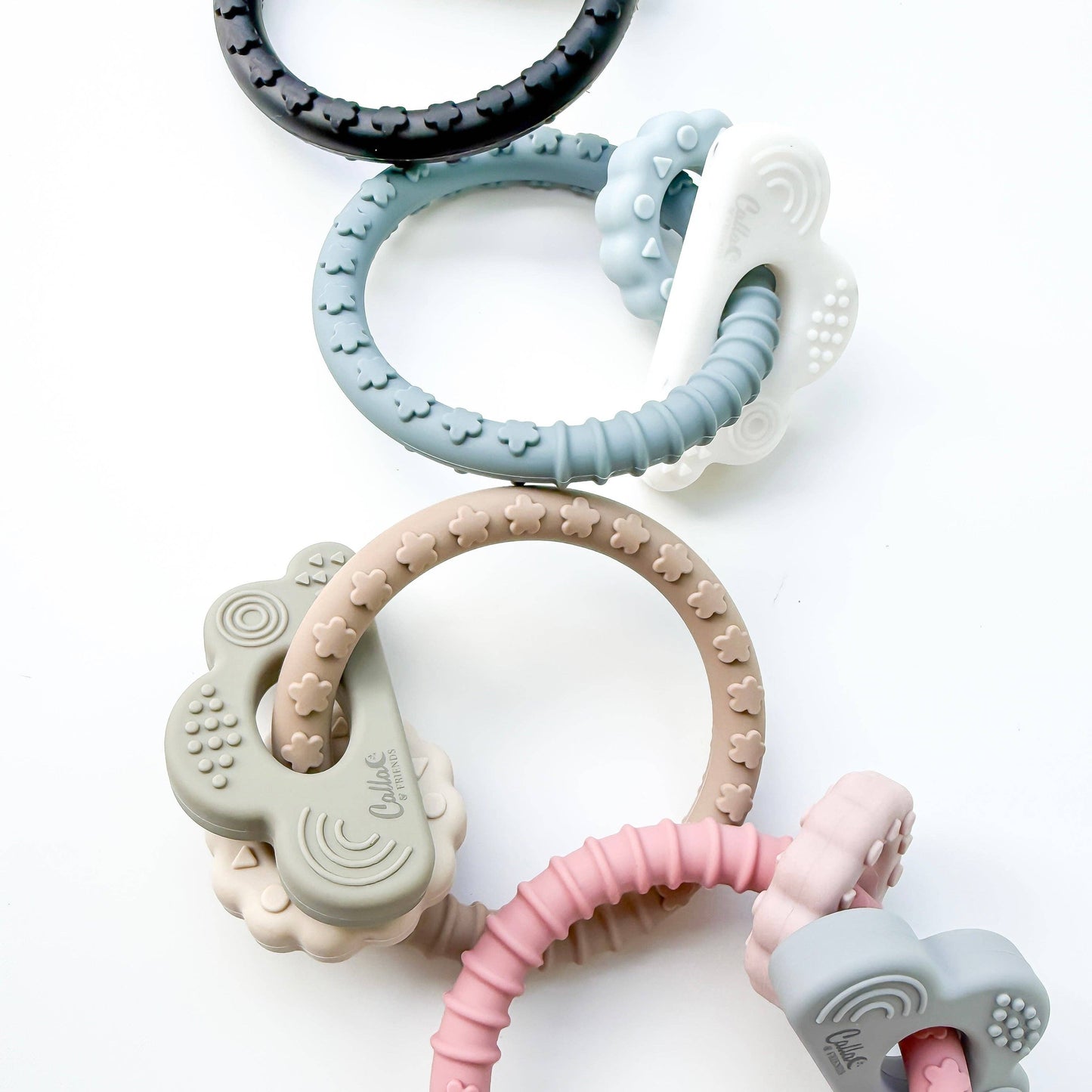 Cloudy Days Silicone Teether | Petunia Pink