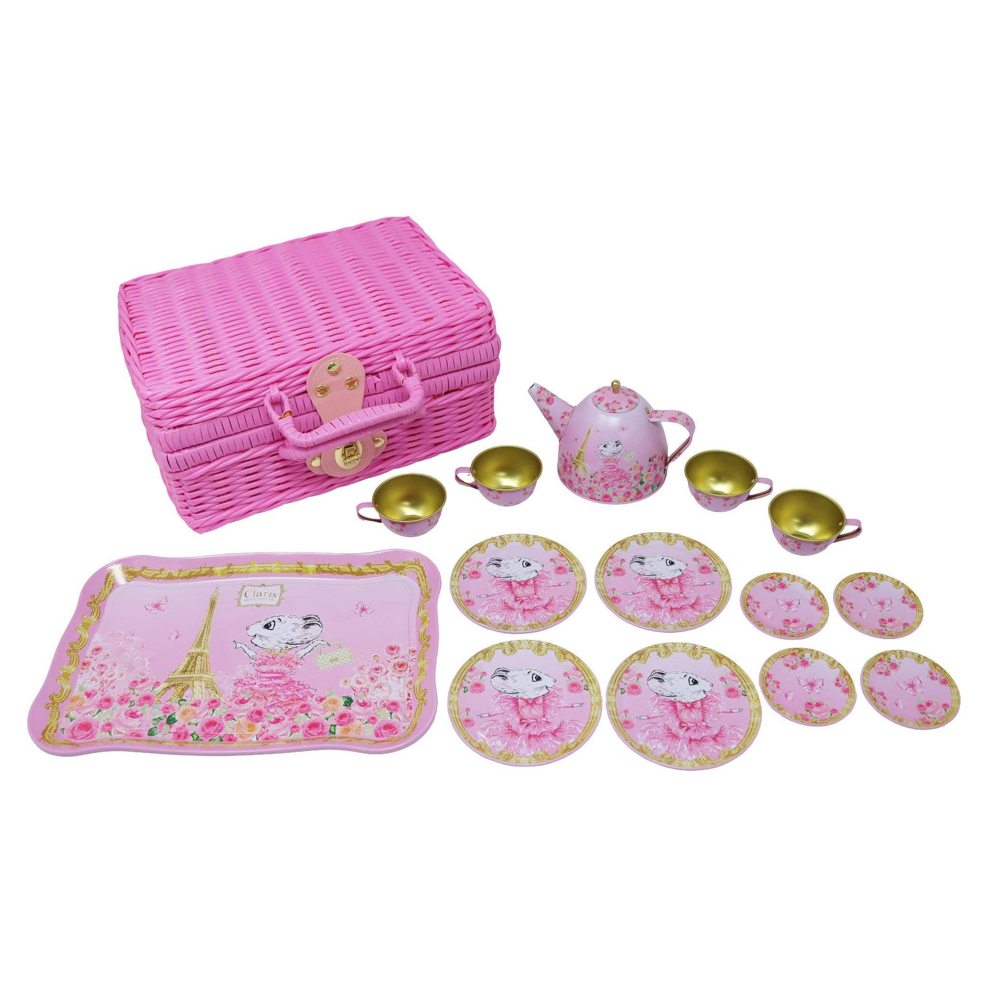 Claris The Chicest Mouse In Paris Picnic Basket Tea Set | Pack of 2