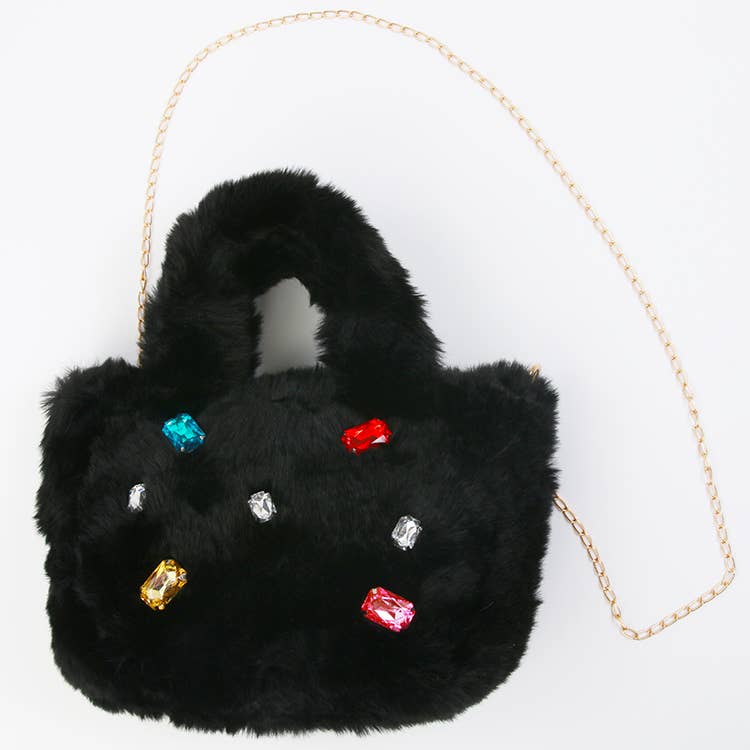 Fur Jewel Purse | Cream