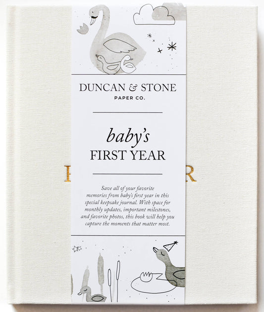 Baby's First Year Memory Book & Photo Album | Cream