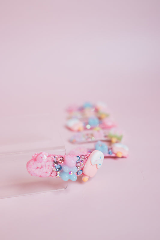 Sweet Treat Crystal Charm Clip | Pink Ice Cream