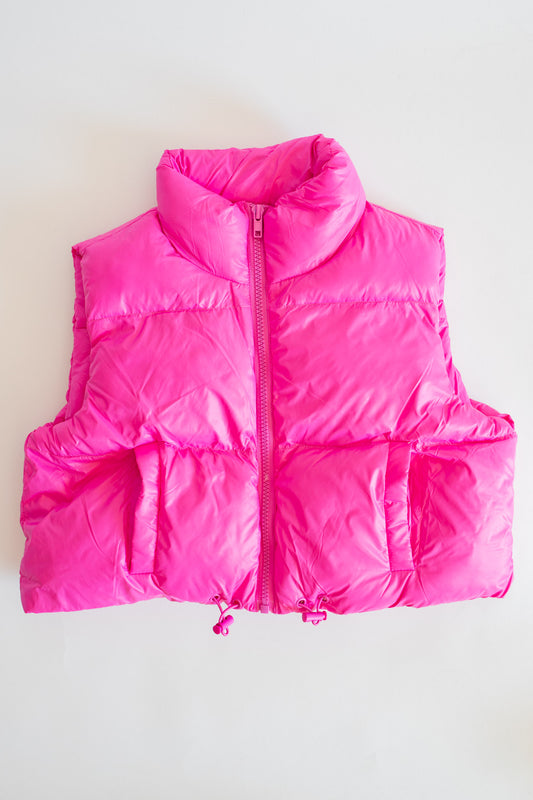 Puffer Vest | Neon Pink