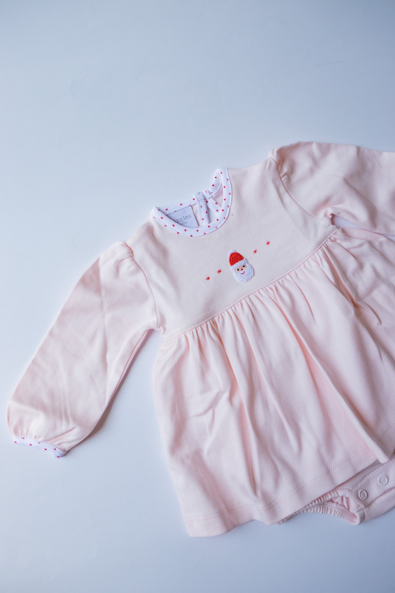 Tiny Santa Embroidered Onesie Dress