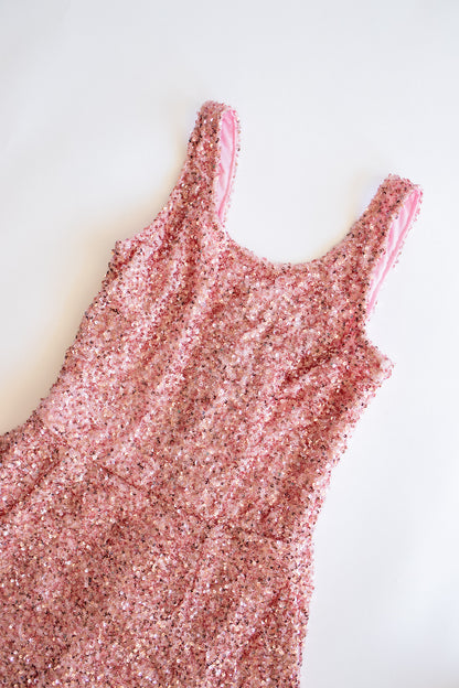 Sequin Flare Dress | Pink