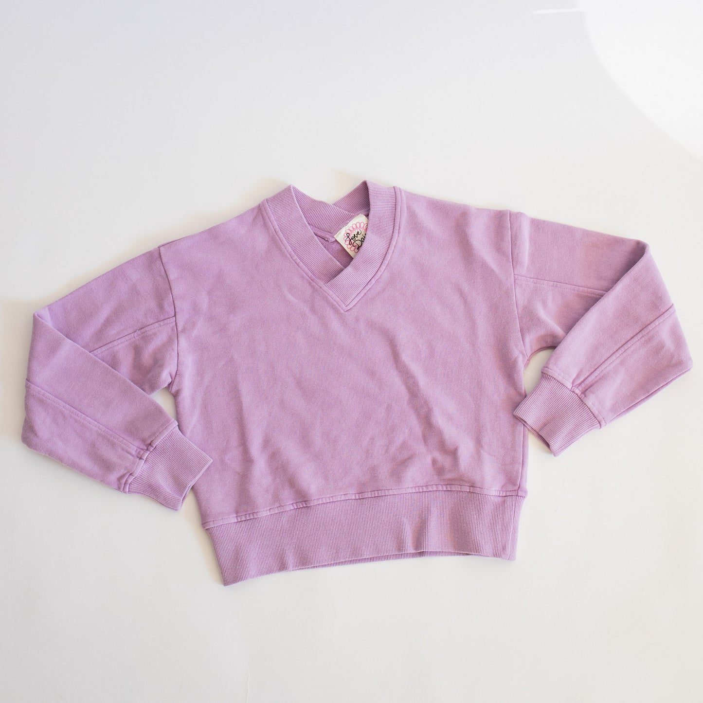 Double V Neck Sweat Top | Lavender