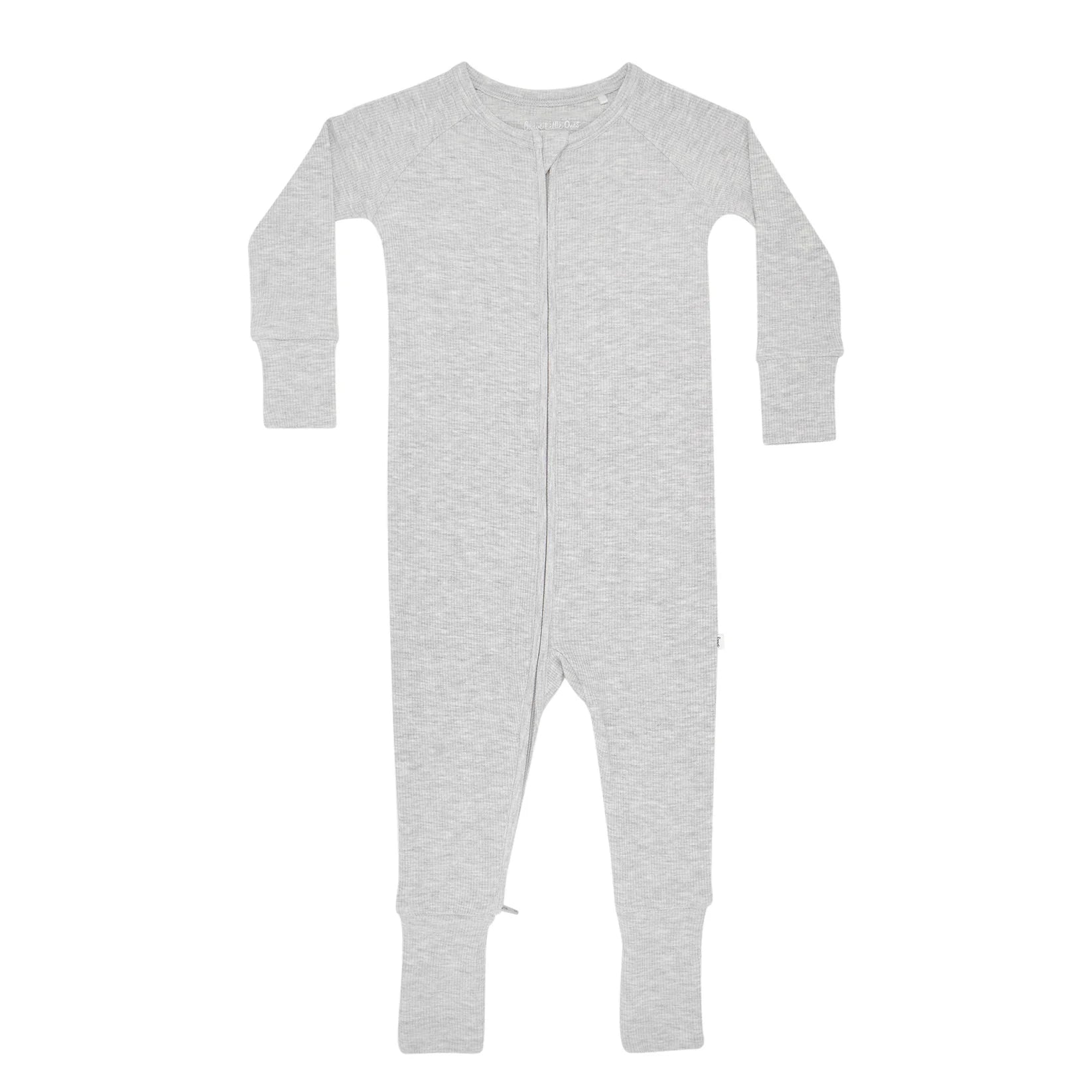 Zip Ribbed Romper | Heather Gray