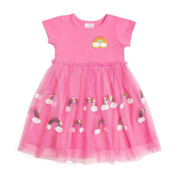 Magical Rainbow Short Sleeve Tutu Dress