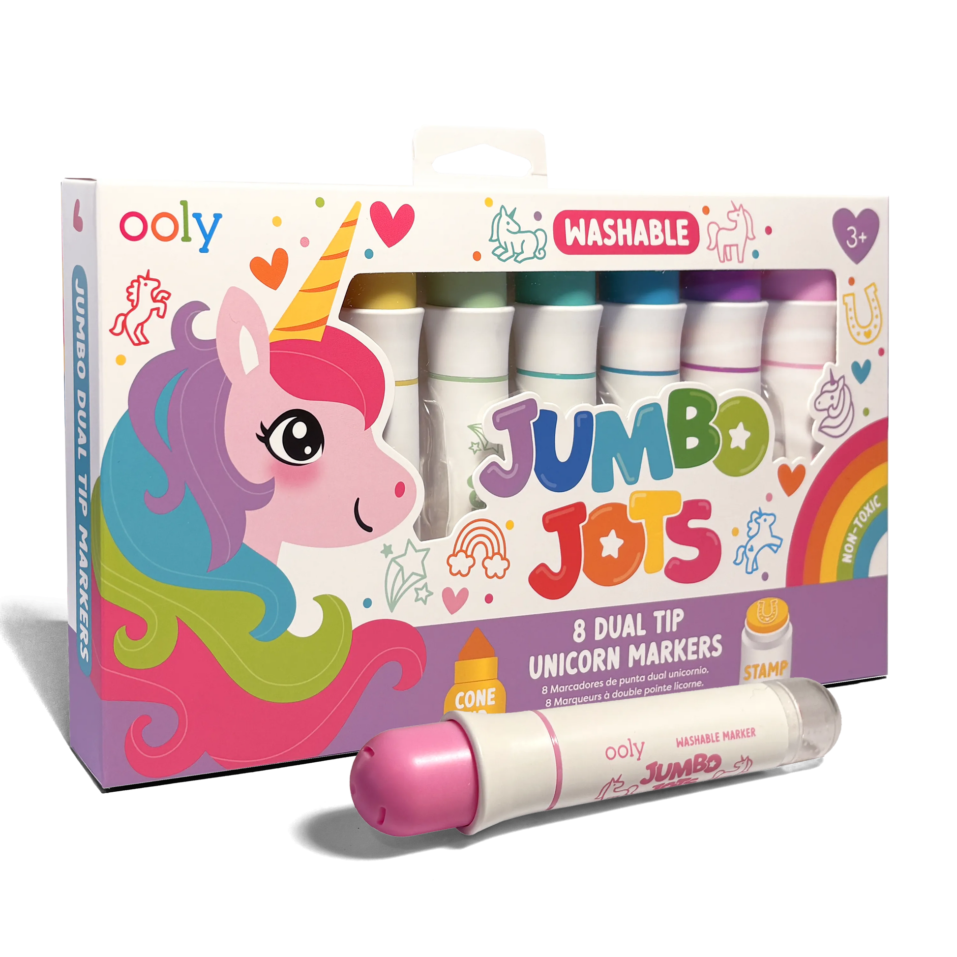 Jumbo Jots Dual Tip Unicorn Markers - Set of 8