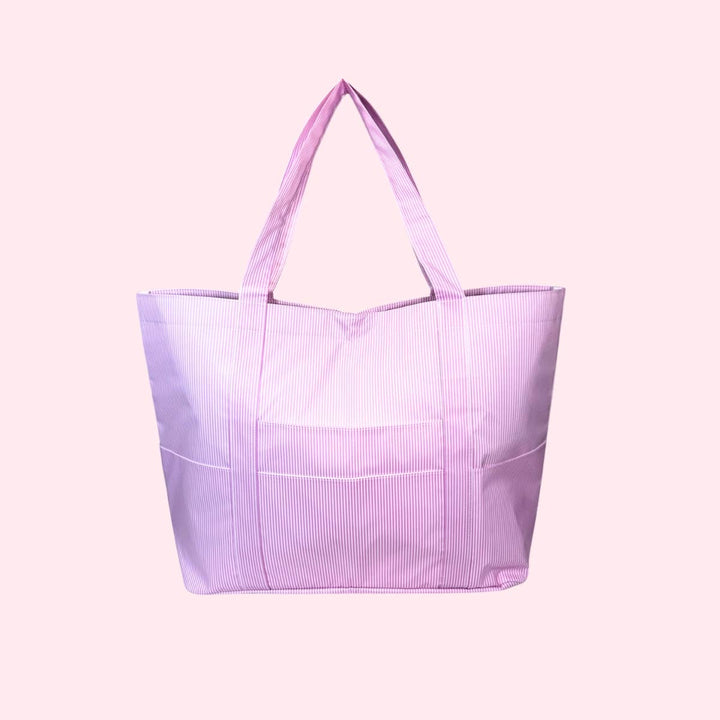 Pink Stripe Big Tote | Glossy