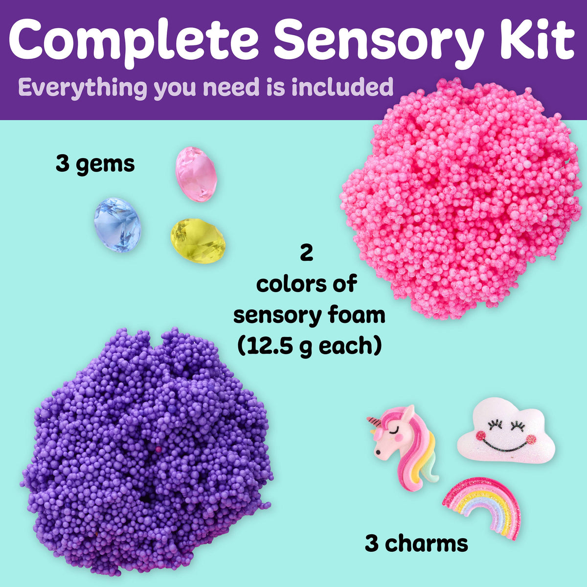 Sensory Surprise Squishy Foam Bucket | Unicorn Charms