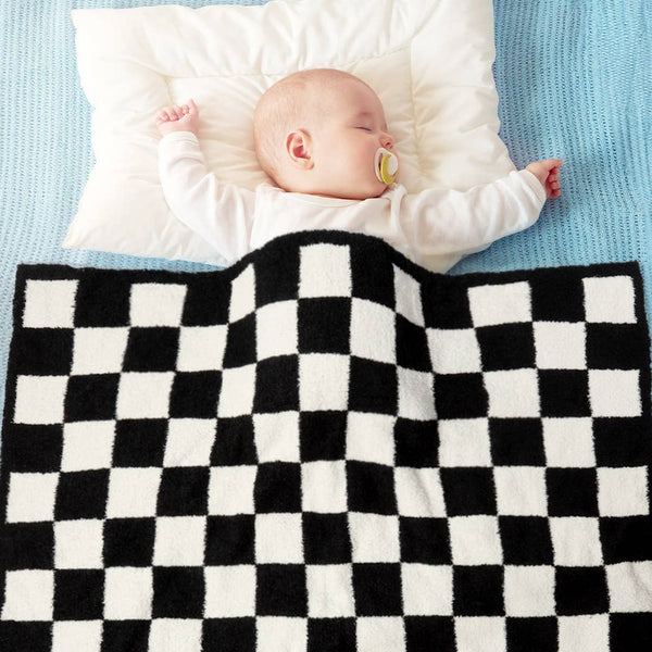 Kids Checkered Pattern Soft Throw Blanket | Pink