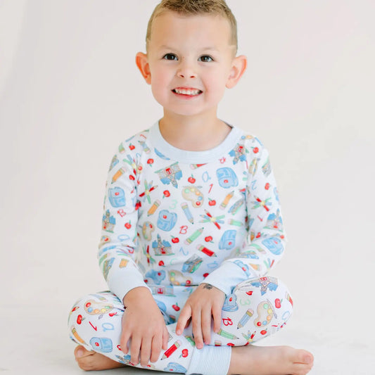 School Day Sweetness Long PJs | Light Blue