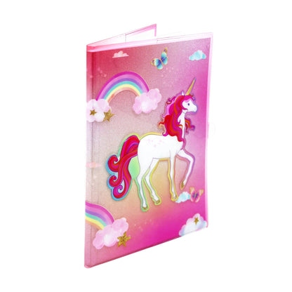 Unicorn Butterfly 3D Lockable Diary